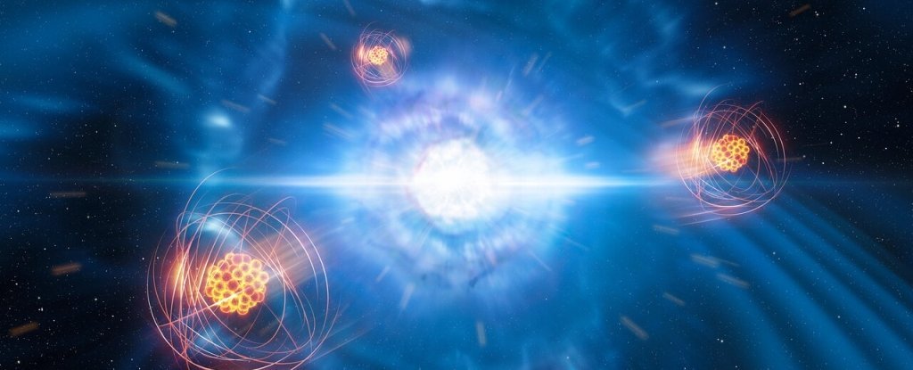 Por primera vez, se ha detectado un elemento pesado que se forma en una fusión de estrellas de neutrones