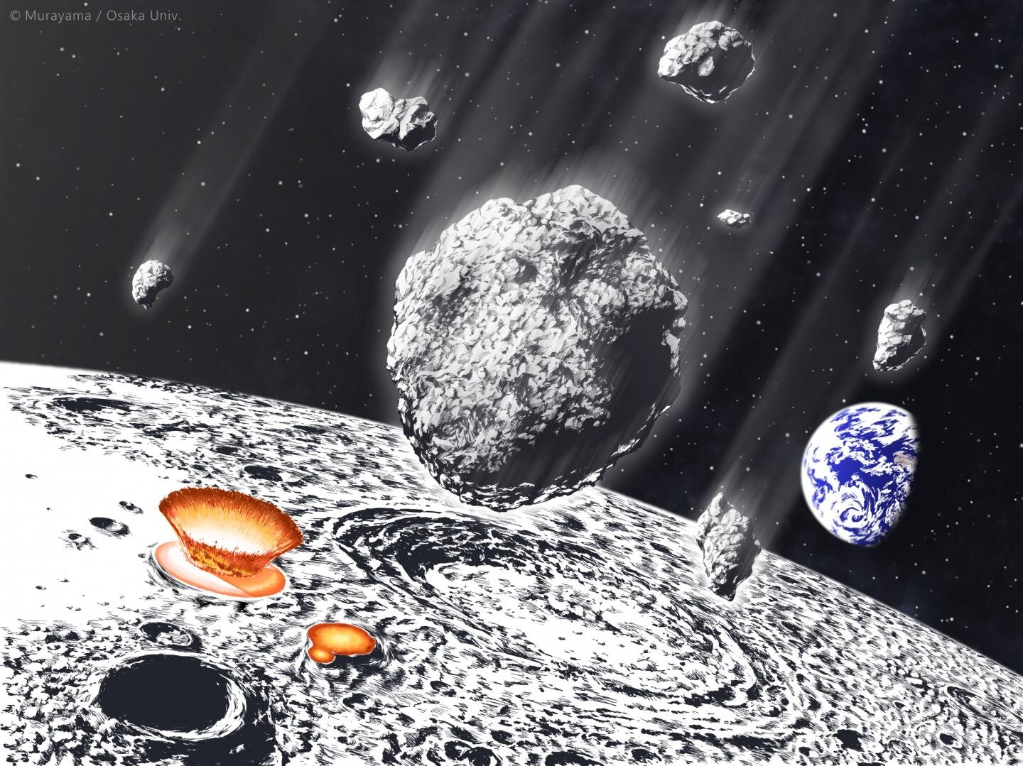 Una lluvia de asteroides azotó la Tierra y la Luna hace 800 millones de años