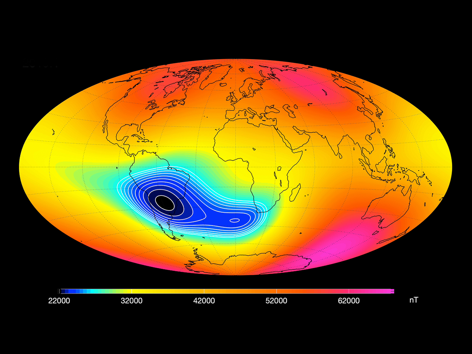 La NASA investiga una gran anomalía en el campo magnético de la Tierra sobre América del Sur