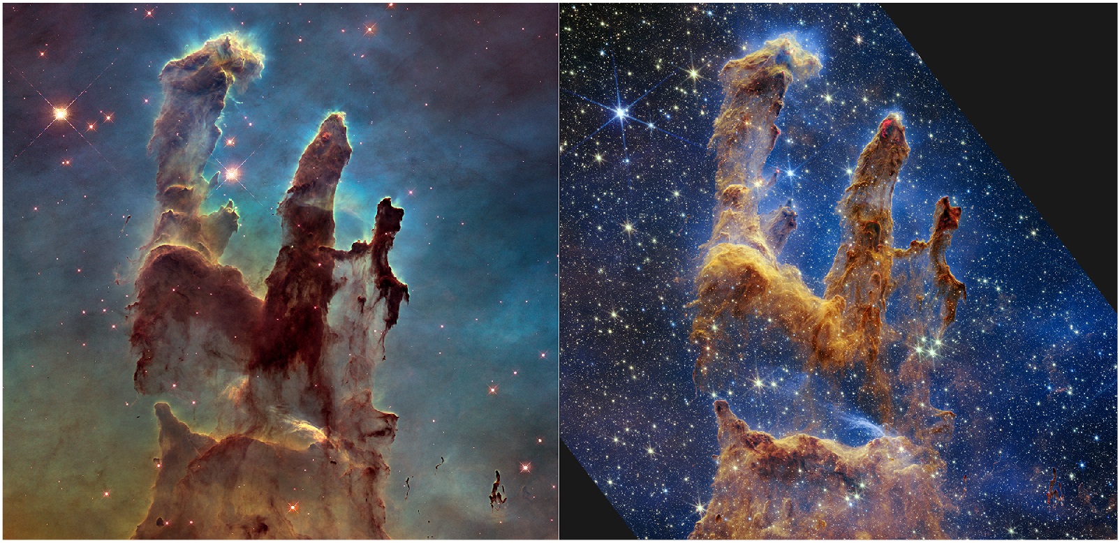 El Telescopio James Webb capturó una sublime imagen de los «Pilares de la Creación»