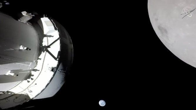 La nave Orión de la misión Artemis-1 llegó a la Luna y envió hermosas imágenes