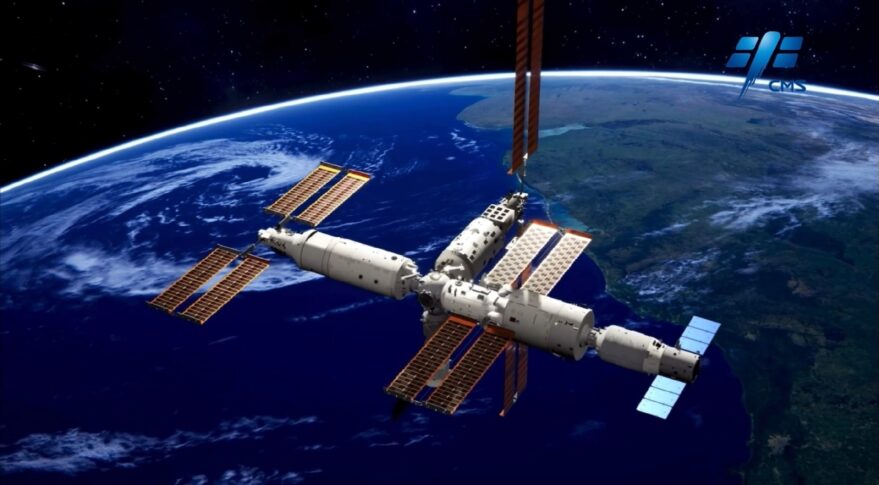 China acopló Mengtian, el último módulo de su estación espacial Tiangong