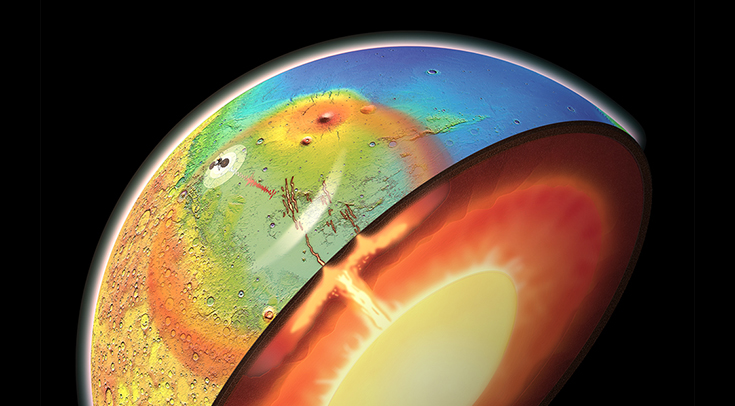 Científicos detectan un penacho volcánico de manto activo en Marte
